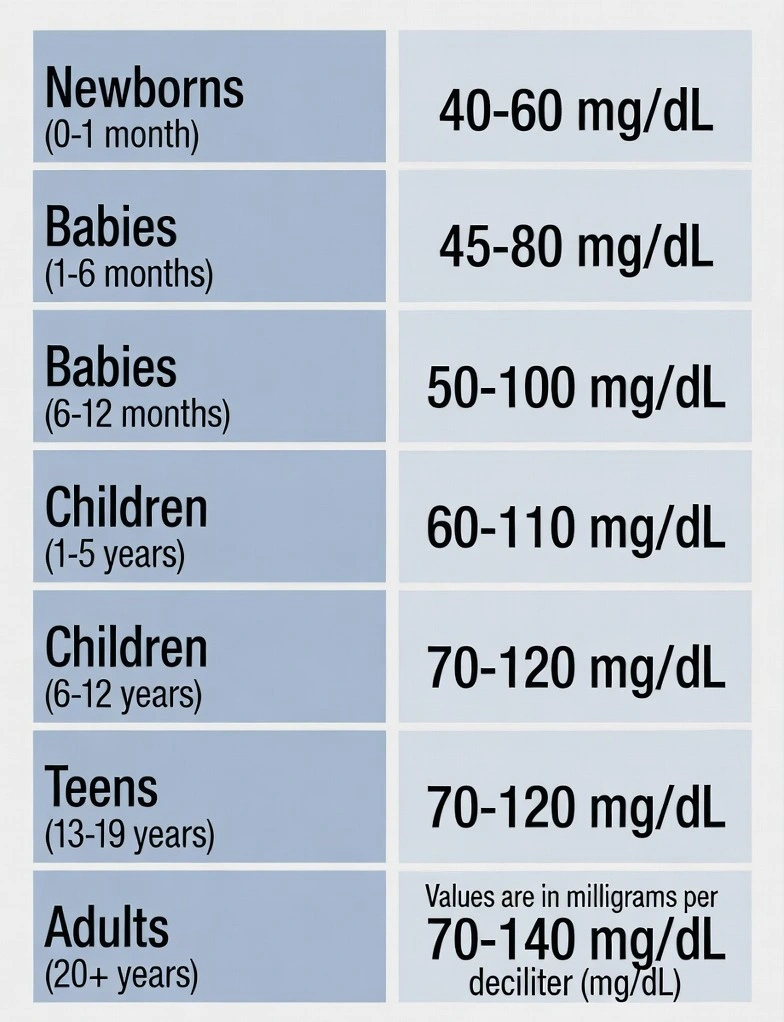 Normal Blood Sugar Levels by Age