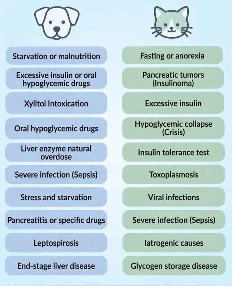 Causes of Hypoglycemia in Dogs and Cats