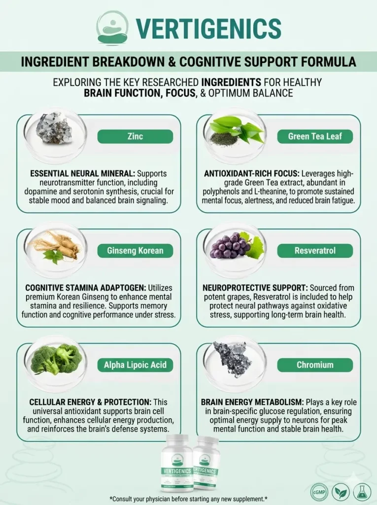 Vertigenics Ingredients Breakdown
